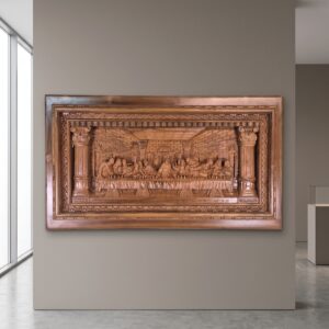 3D teak wall relief "The Last Supper" 1.20 m