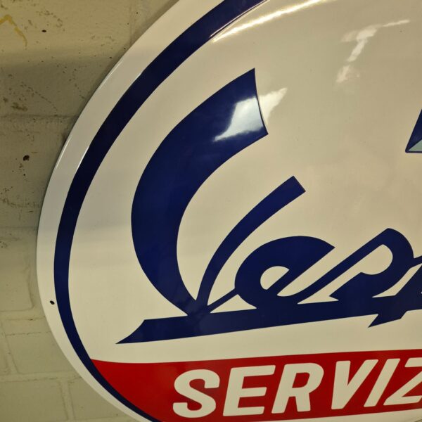 Vespa Servizio Enamel Advertising Sign Ø 0.90 m - Image 6