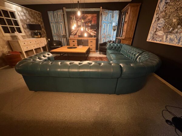 Chesterfield Corner Sofa Dark Turquoise 2,75 m x 2,90 m - Image 8