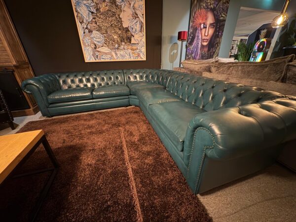 Chesterfield Corner Sofa Dark Turquoise 2,75 m x 2,90 m - Image 4