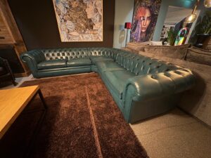 Chesterfield Corner Sofa Dark Turquoise 2,75 m x 2,90 m
