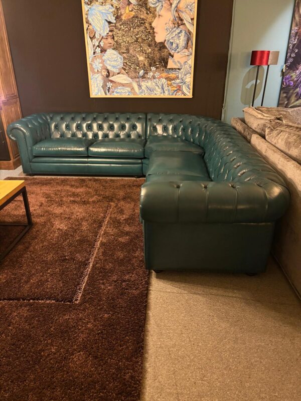 Chesterfield Corner Sofa Dark Turquoise 2,75 m x 2,90 m - Image 2