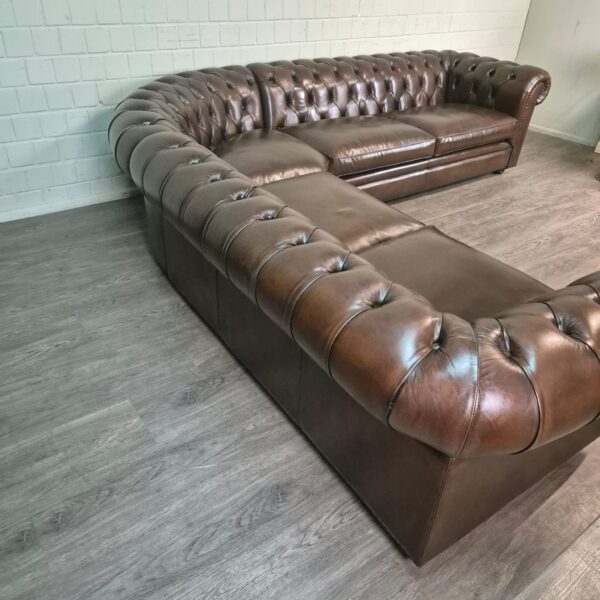 Chesterfield Corner Sofa Dark Brown 2,75 m x 2,90 m - Image 2
