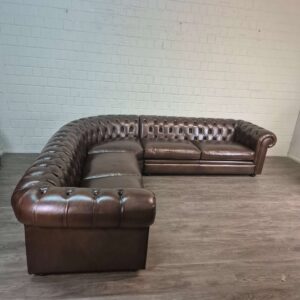 Chesterfield Corner Sofa Dark Brown 2,75 m x 2,90 m