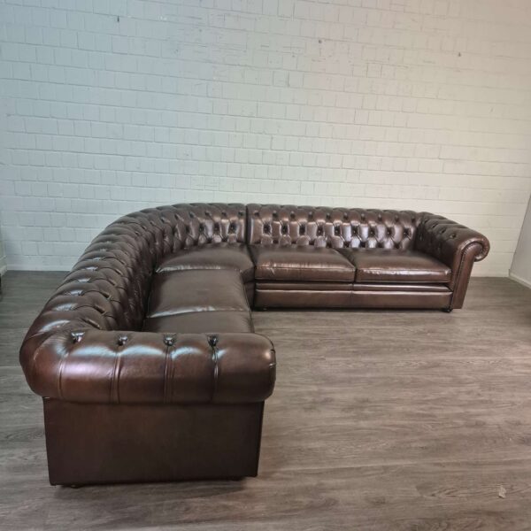 Chesterfield Corner Sofa Dark Brown 2,75 m x 2,90 m