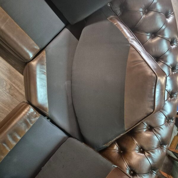 Chesterfield Corner Sofa Dark Brown 2,75 m x 2,90 m - Image 15
