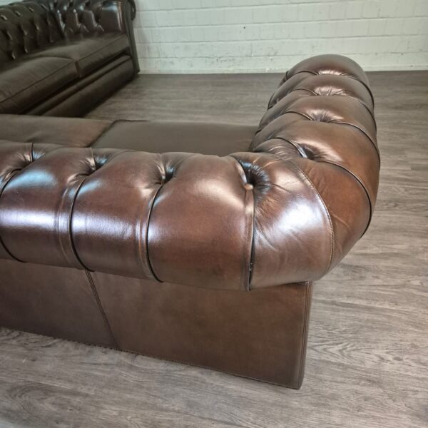 Chesterfield Corner Sofa Dark Brown 2,75 m x 2,90 m - Image 11