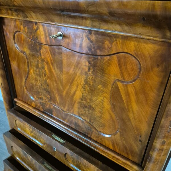 Secretary Biedermeier 1840 Mahogany - Image 9