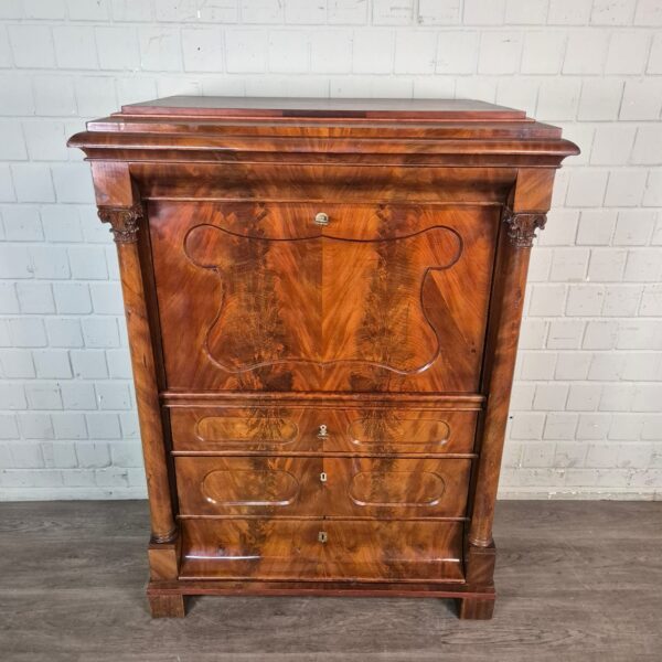 Secretary Biedermeier 1840 Mahogany - Image 2