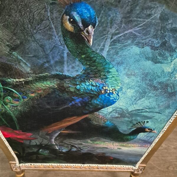 Peacock Motif Baroque Style Wingback Chair 0.74 m - Image 12