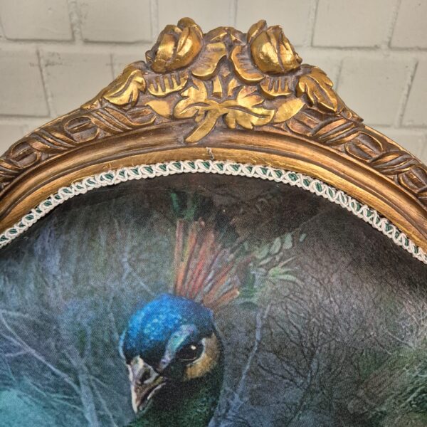Peacock Motif Baroque Style Wingback Chair 0.74 m - Image 8