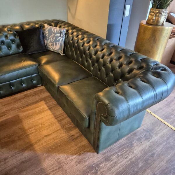 Chesterfield Corner Sofa Dark Green 4,25 m x 2,40 m - Image 5