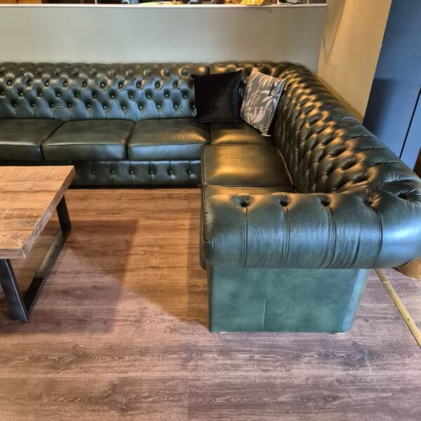 Chesterfield Corner Sofa Dark Green 4,25 m x 2,40 m - Image 7