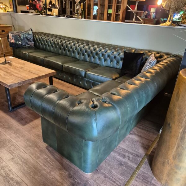 Chesterfield Corner Sofa Dark Green 4,25 m x 2,40 m - Image 9