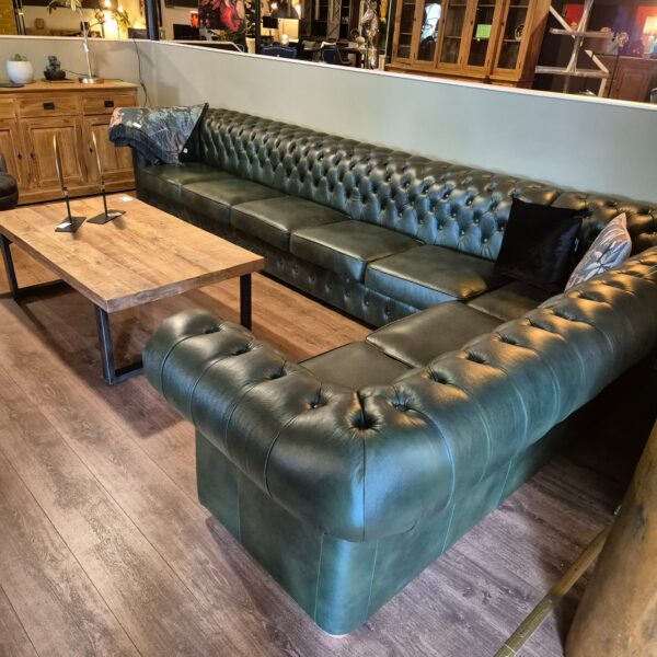 Chesterfield Corner Sofa Dark Green 4,25 m x 2,40 m - Image 8