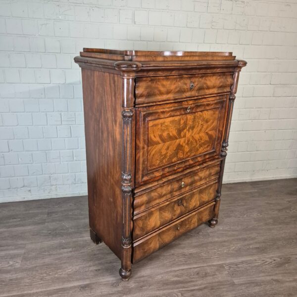 Secretary Biedermeier 1850 Mahogany - Image 2
