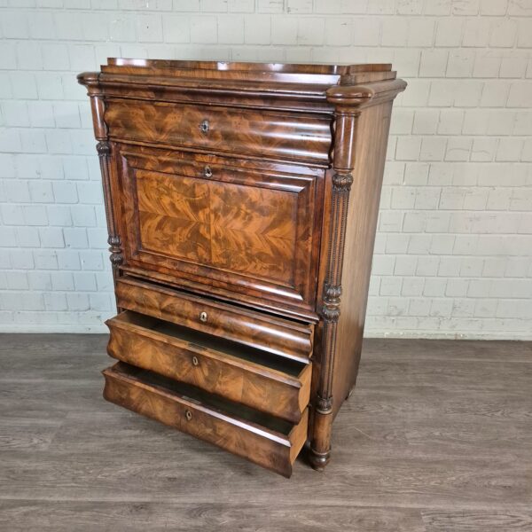 Secretary Biedermeier 1850 Mahogany - Image 4