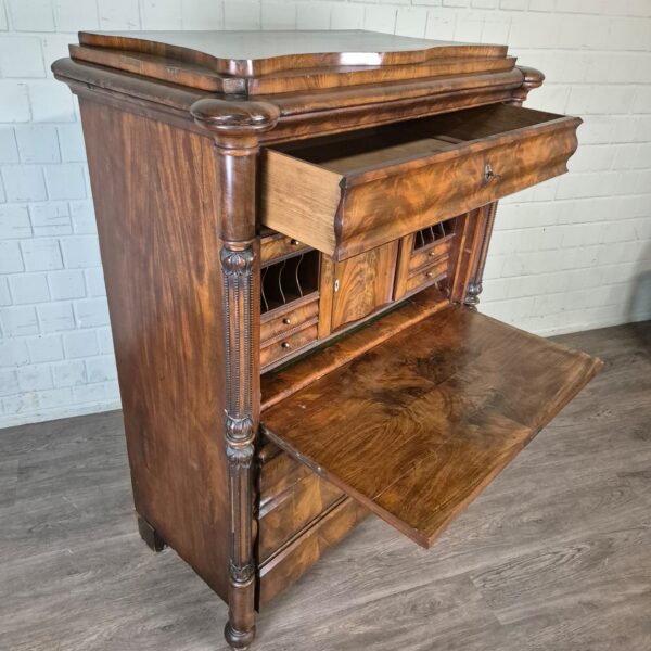 Secretary Biedermeier 1850 Mahogany - Image 13