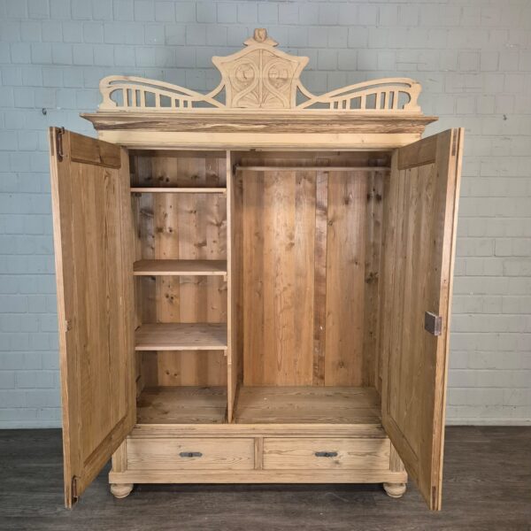 Wardrobe Jugendstil 1900 Pine - Image 9