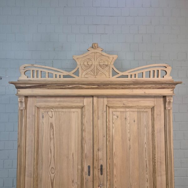Wardrobe Jugendstil 1900 Pine - Image 4