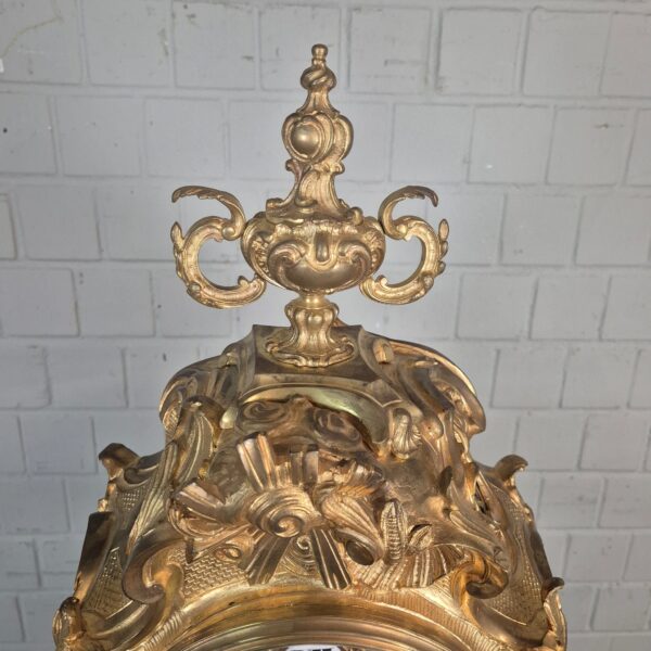 Mantel Clock Neo-baroque 1880 Brass - Image 11