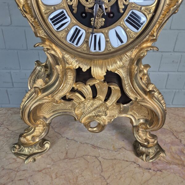 Mantel Clock Neo-baroque 1880 Brass - Image 9