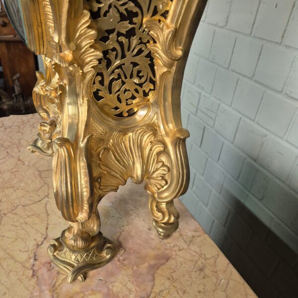 Mantel Clock Neo-baroque 1880 Brass - Image 10