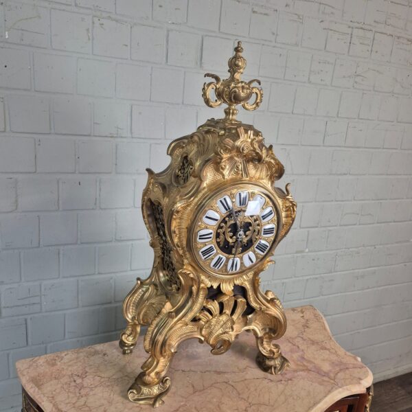 Mantel Clock Neo-baroque 1880 Brass - Image 2