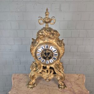 Mantel Clock Neo-baroque 1880 Brass