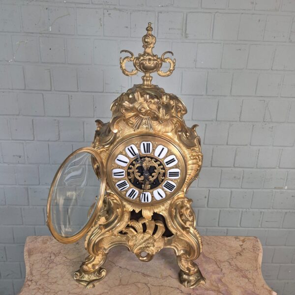 Mantel Clock Neo-baroque 1880 Brass - Image 12