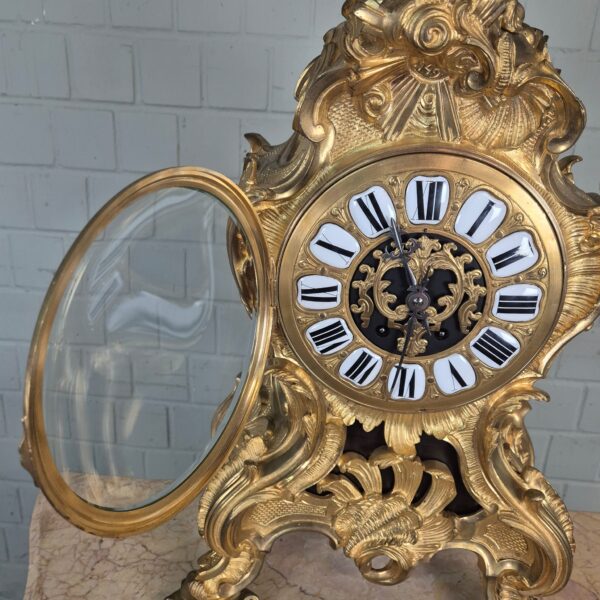 Mantel Clock Neo-baroque 1880 Brass - Image 13