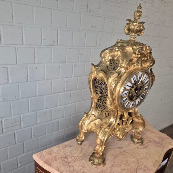 Mantel Clock Neo-baroque 1880 Brass - Image 3