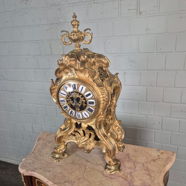 Mantel Clock Neo-baroque 1880 Brass - Image 4