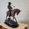 Statue Hunter on Horseback 1940 Bronze - Image 7