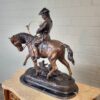 Statue Hunter on Horseback 1940 Bronze - Image 3