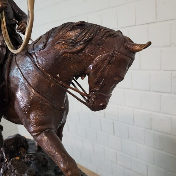 Statue Hunter on Horseback 1940 Bronze - Image 11
