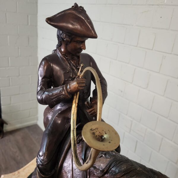 Statue Hunter on Horseback 1940 Bronze - Image 10