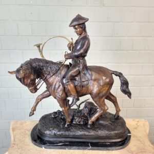 Statue Hunter on Horseback 1940 Bronze