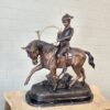 Statue Hunter on Horseback 1940 Bronze - Image 2