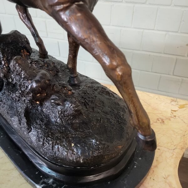 Statue Hunter on Horseback 1940 Bronze - Image 13
