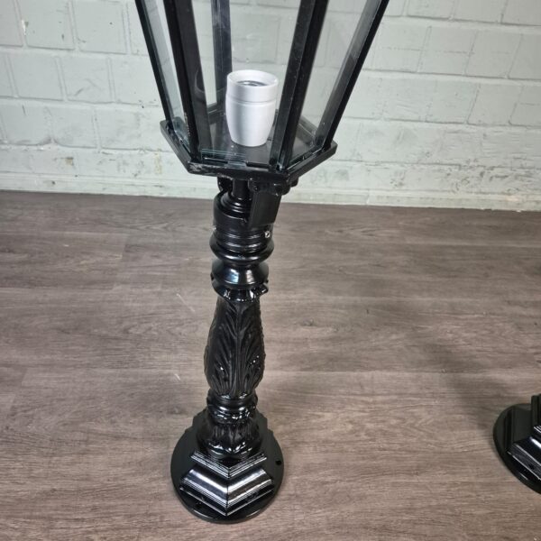Set Garden Lights Lanterns Aluminum Black 1.10 m - Image 6