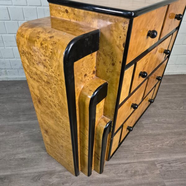 Chest of drawers Birch Veneer Art Deco 1.27 m - Image 4