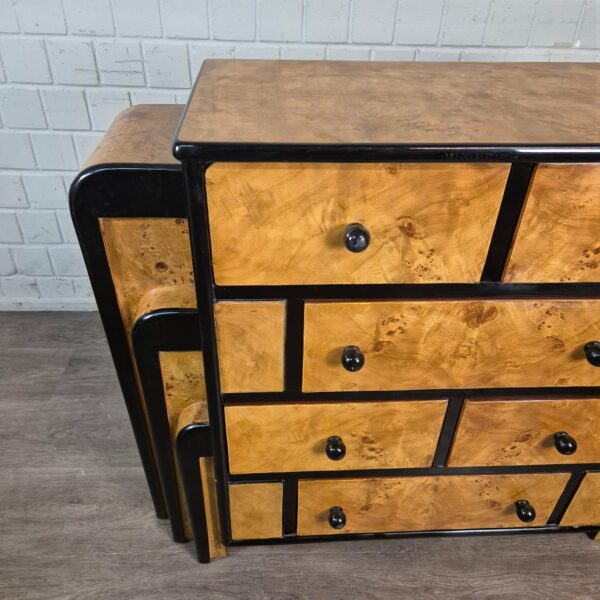 Chest of drawers Birch Veneer Art Deco 1.27 m - Image 5
