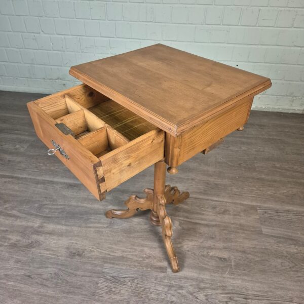 Sewing Table Gründerzeit 1880 Pine - Image 9