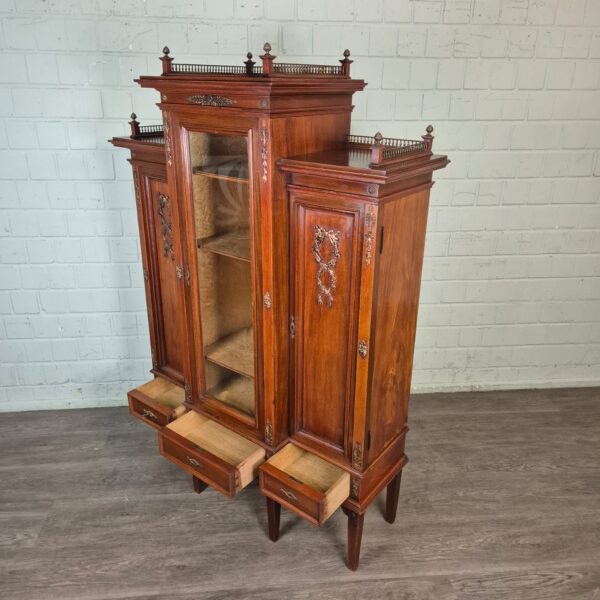 Display case Jugendstil 1900 Walnut - Image 14