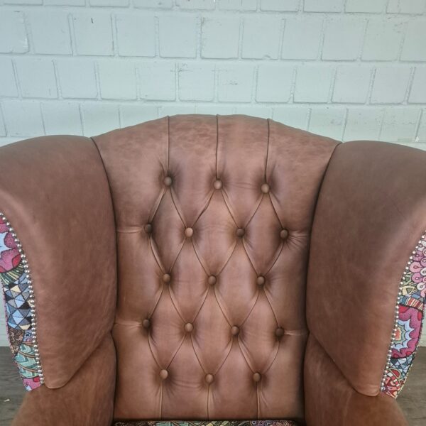 Chesterfield Wingback Chair Leather - Image 4