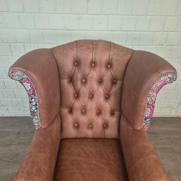 Chesterfield Wingback Chair Leather - Image 3