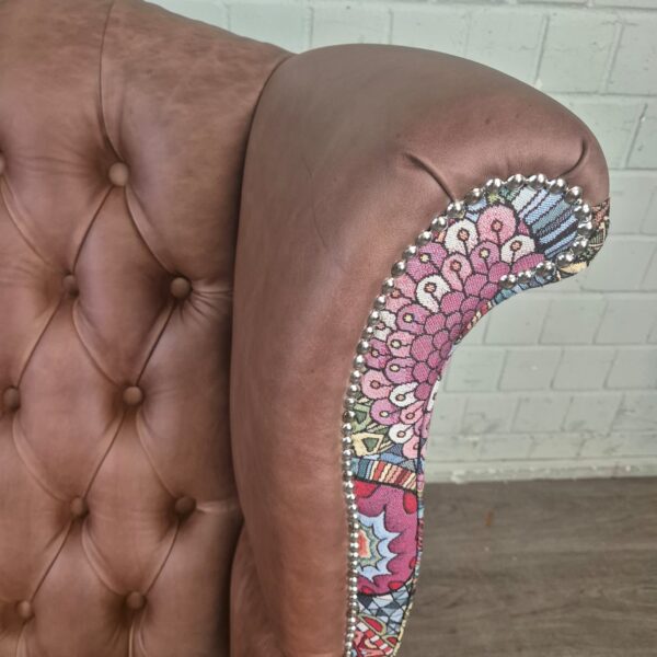 Chesterfield Wingback Chair Leather - Image 5