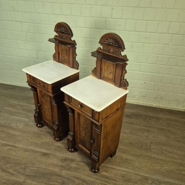 Bedside Tables Gründerzeit 1880 Walnut - Image 3