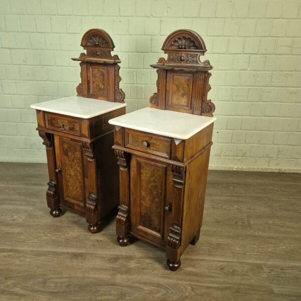 Bedside Tables Gründerzeit 1880 Walnut